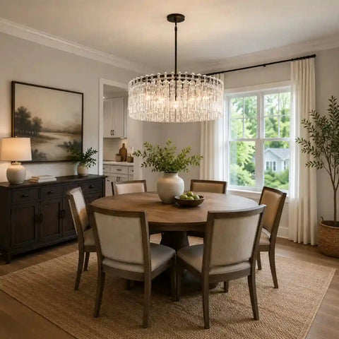 Mariogold Multi - Tier Crystal Chain Round Chandelier 36" by Franing - Chandelier,SHOP ALL,glass chandelier