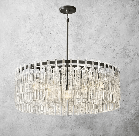 Mariogold Multi - Tier Crystal Chain Round Chandelier 48" by Franing - Chandelier,SHOP ALL,glass chandelier