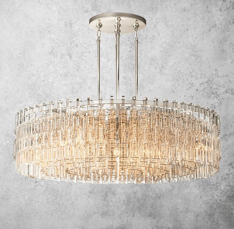 Mariogold Multi - Tier Crystal Chain Round Chandelier 48" by Franing - Chandelier,SHOP ALL,glass chandelier
