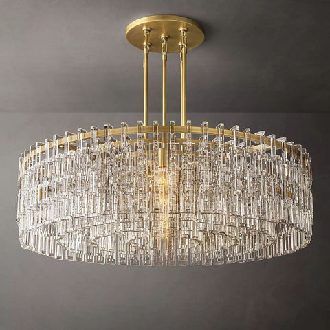 Mariogold Multi - Tier Crystal Chain Round Chandelier 48" by Franing - Chandelier,SHOP ALL,glass chandelier