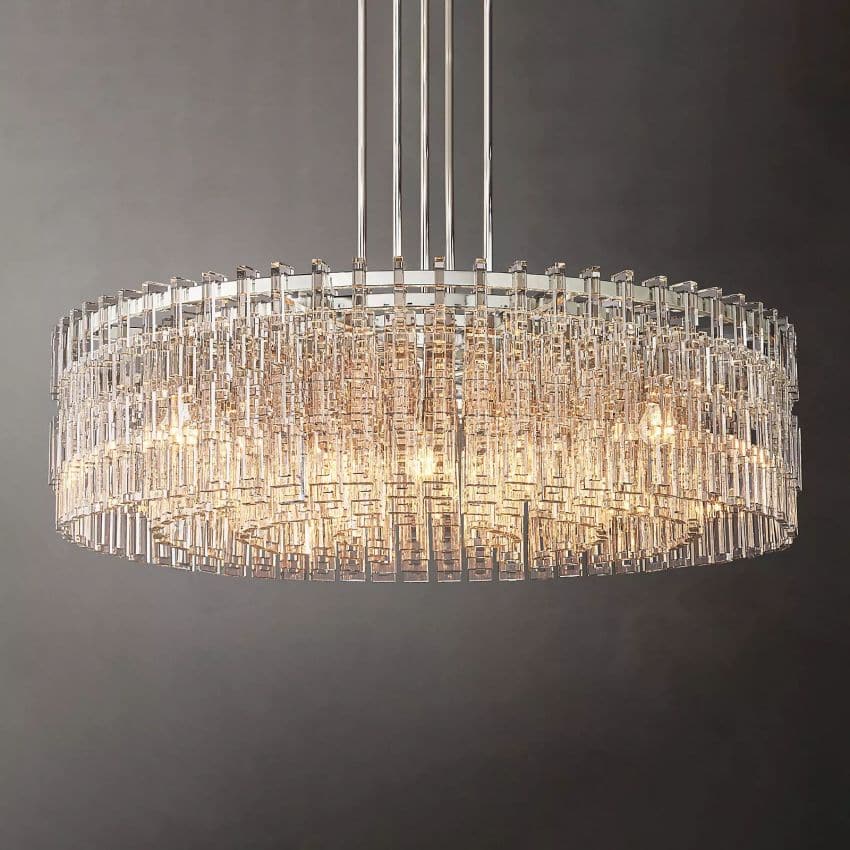 Mariogold Multi - Tier Crystal Chain Round Chandelier 48" by Franing - Chandelier,SHOP ALL,glass chandelier