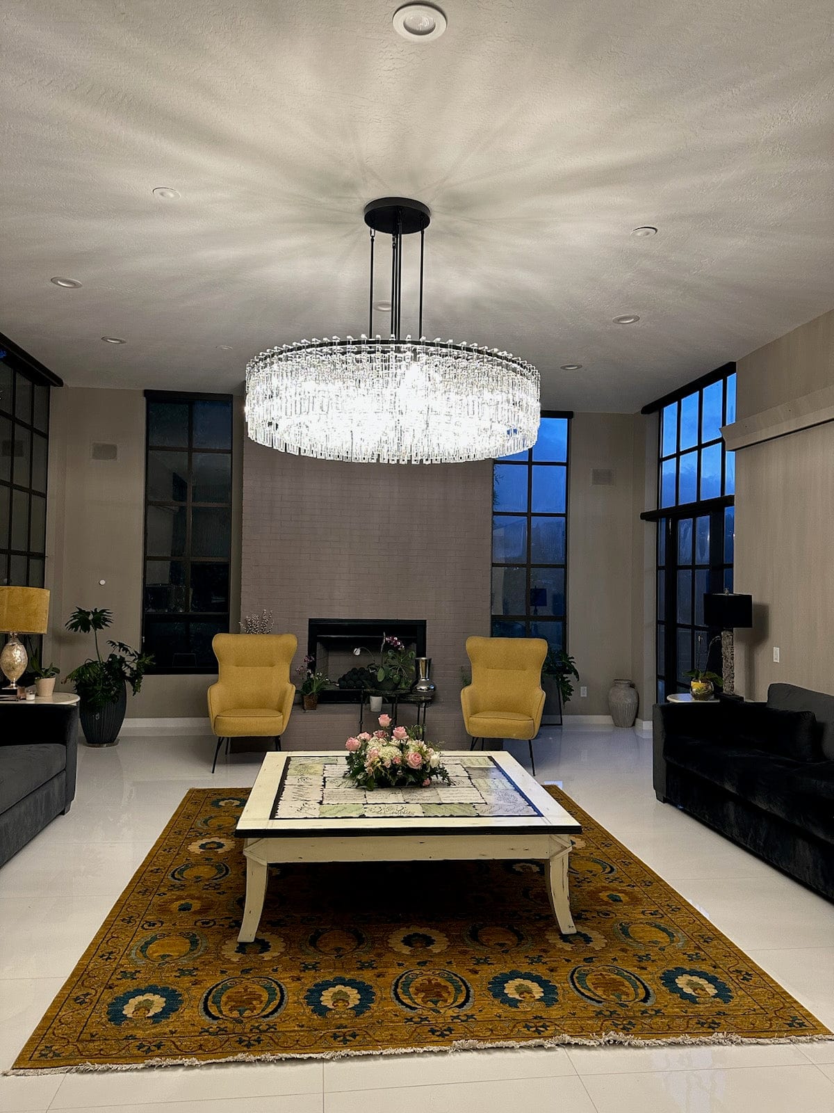 Mariogold Multi - Tier Crystal Chain Round Chandelier 60" by Franing - Chandelier,SHOP ALL,glass chandelier