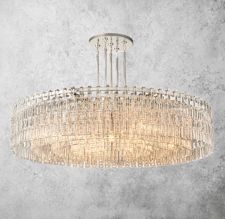 Mariogold Multi - Tier Crystal Chain Round Chandelier 60" by Franing - Chandelier,SHOP ALL,glass chandelier