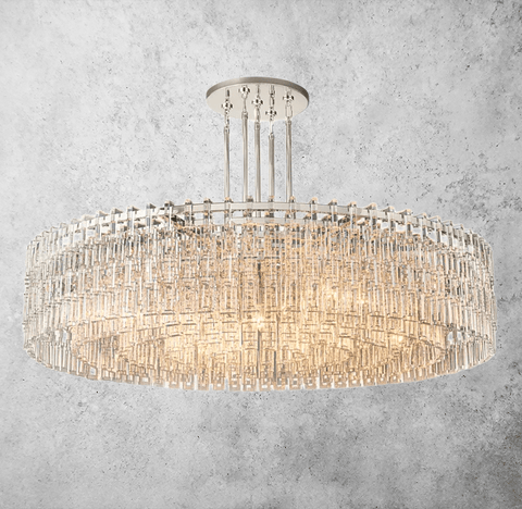 Mariogold Multi - Tier Crystal Chain Round Chandelier 60" by Franing - Chandelier,SHOP ALL,glass chandelier