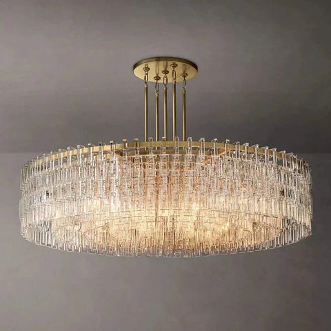 Mariogold Multi - Tier Crystal Chain Round Chandelier 60" by Franing - Chandelier,SHOP ALL,glass chandelier