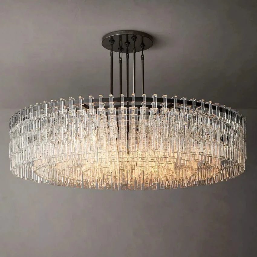 Mariogold Multi - Tier Crystal Chain Round Chandelier 60" by Franing - Chandelier,SHOP ALL,glass chandelier
