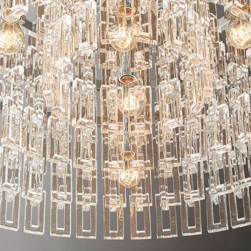 Mariogold Multi - Tier Crystal Chain Round Chandelier 60" by Franing - Chandelier,SHOP ALL,glass chandelier