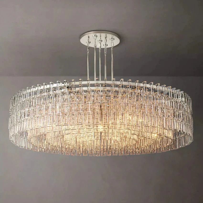 Mariogold Multi - Tier Crystal Chain Round Chandelier 60" by Franing - Chandelier,SHOP ALL,glass chandelier