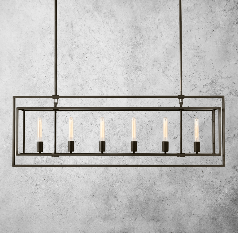 Michaul Beck Rectangular Chandelier 54" by Franing - Chandelier,SHOP ALL,glass chandelier