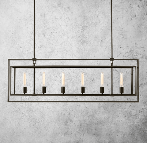Michaul Beck Rectangular Chandelier 54" by Franing - Chandelier,SHOP ALL,glass chandelier