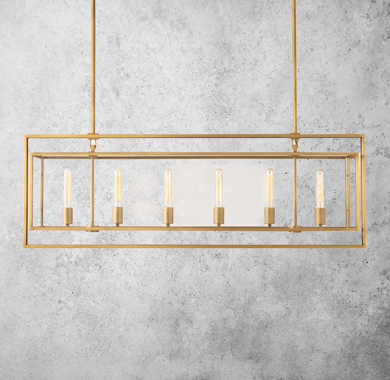 Michaul Beck Rectangular Chandelier 54" by Franing - Chandelier,SHOP ALL,glass chandelier