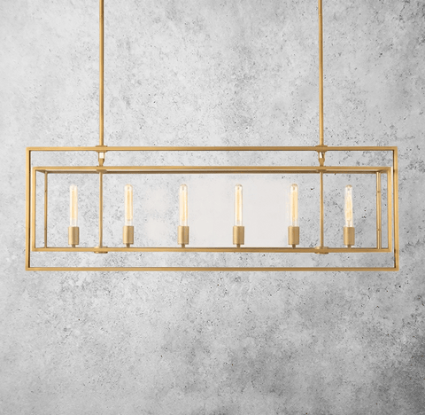 Michaul Beck Rectangular Chandelier 54" by Franing - Chandelier,SHOP ALL,glass chandelier