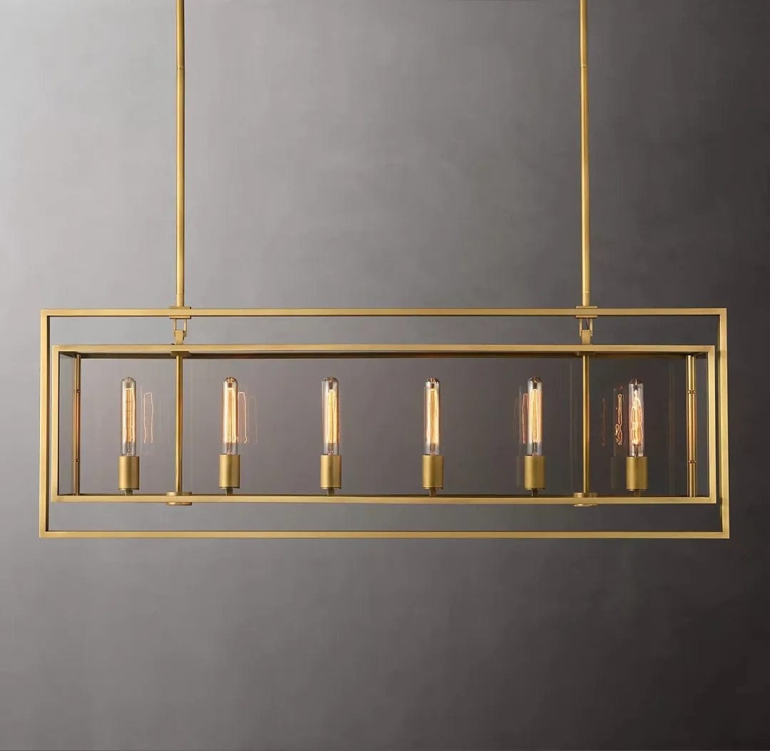 Michaul Beck Rectangular Chandelier 54" by Franing - Chandelier,SHOP ALL,glass chandelier
