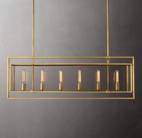 Michaul Beck Rectangular Chandelier 54" by Franing - Chandelier,SHOP ALL,glass chandelier