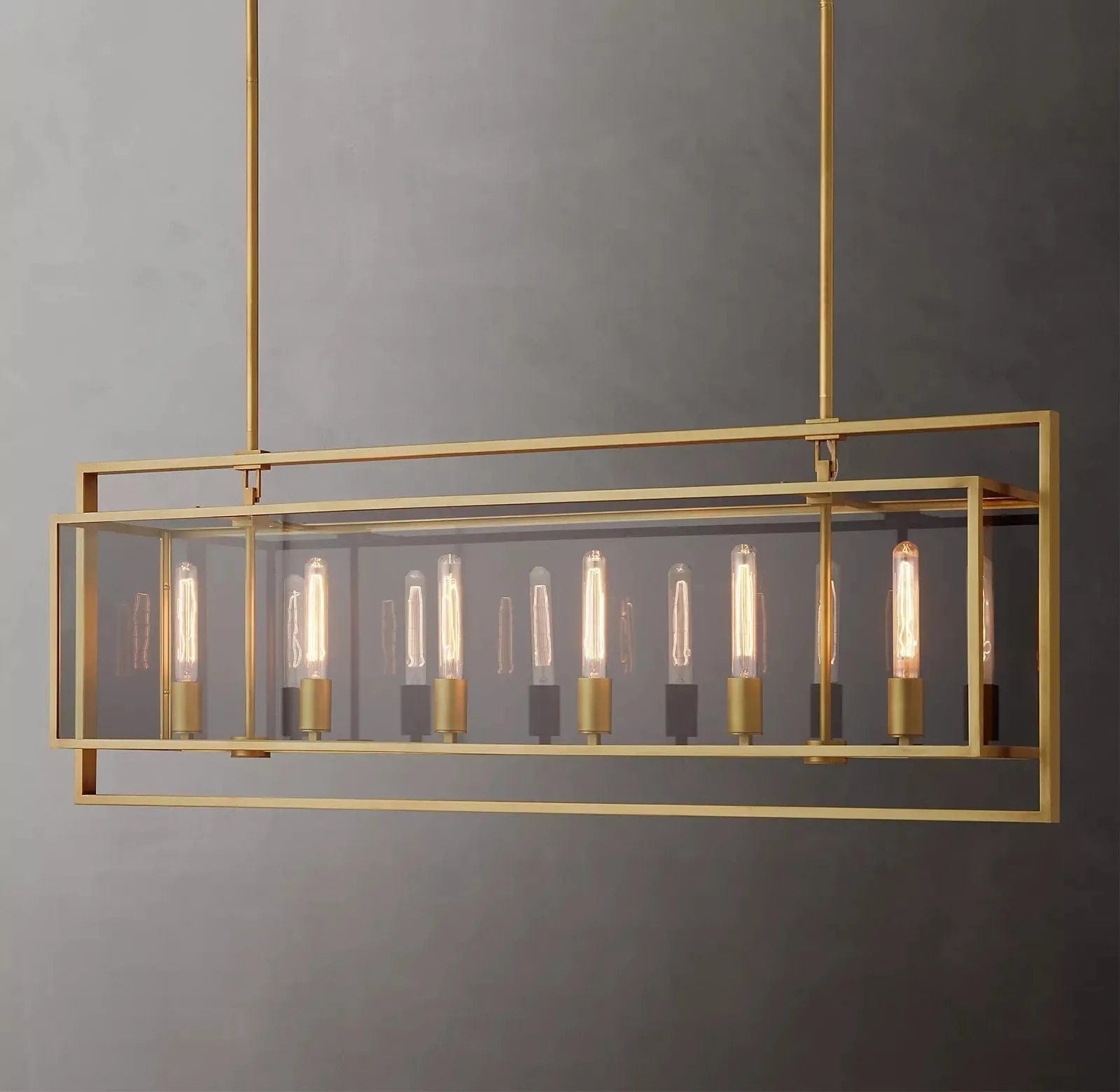 Michaul Beck Rectangular Chandelier 54" by Franing - Chandelier,SHOP ALL,glass chandelier