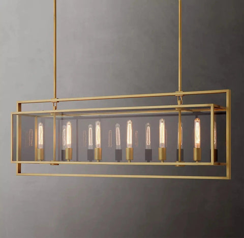 Michaul Beck Rectangular Chandelier 54" by Franing - Chandelier,SHOP ALL,glass chandelier