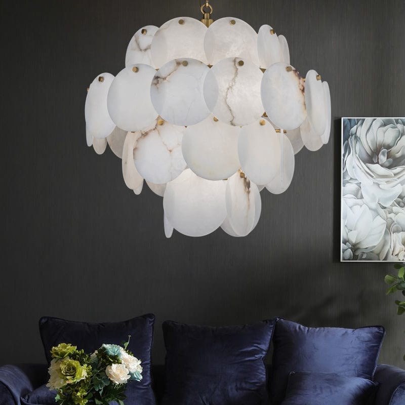 Modern Round Alabaster Pendant Light, Luxurious Round Chandelier by Franing - Chandelier .SHOP ALL .Alabaster