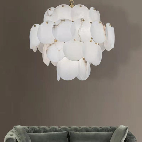 Modern Round Alabaster Pendant Light, Luxurious Round Chandelier by Franing - Chandelier .SHOP ALL .Alabaster