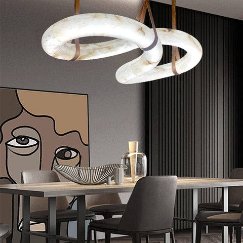 Nordic Alabaster Pendant Light by Franing - Chandelier .SHOP ALL .Alabaster，Island counter/dining room