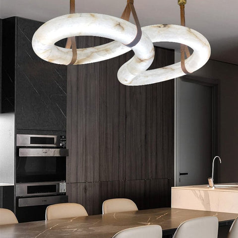 Nordic Alabaster Pendant Light by Franing - Chandelier .SHOP ALL .Alabaster，Island counter/dining room