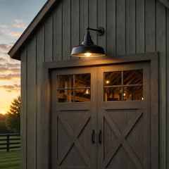 Premium Outdoor Barn Light – Straight Arm Farmhouse Wall Sconce for Patio, Garage, or Entryway by Franing - SHOP ALL,WALL,BARN，Metal wall light