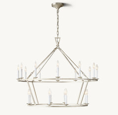 19TH C. ENGLISH OPENWORK TWO-TIER ROUND CHANDELIER 40" - Franing