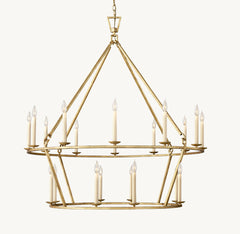 19TH C. ENGLISH OPENWORK TWO-TIER ROUND CHANDELIER 62" - Franing