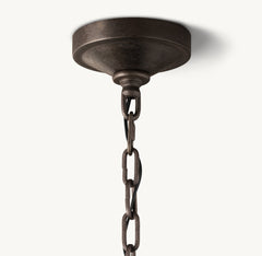 19TH C. ENGLISH OPENWORK TWO-TIER ROUND CHANDELIER 62" - Franing