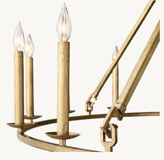 19TH C. ENGLISH OPENWORK TWO-TIER ROUND CHANDELIER 40" - Franing