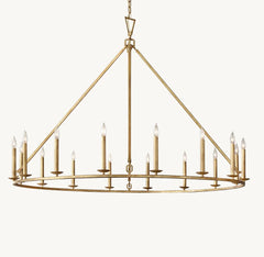 19TH C. ENGLISH OPENWORK ROUND CHANDELIER 72" - Franing