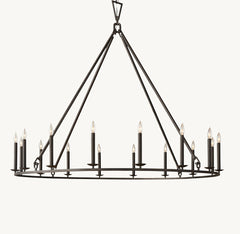 19TH C. ENGLISH OPENWORK ROUND CHANDELIER 72" - Franing