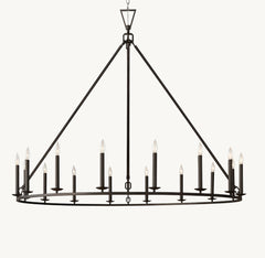 19TH C. ENGLISH OPENWORK ROUND CHANDELIER 72" - Franing