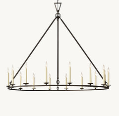 19TH C. ENGLISH OPENWORK ROUND CHANDELIER 72" - Franing