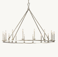 19TH C. ENGLISH OPENWORK ROUND CHANDELIER 72" - Franing