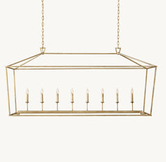 19TH C. ENGLISH OPENWORK RECTANGULAR CHANDELIER 72" - Franing