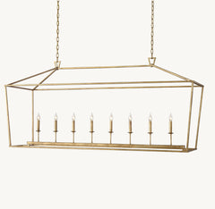 19TH C. ENGLISH OPENWORK RECTANGULAR CHANDELIER 72" - Franing