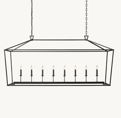 19TH C. ENGLISH OPENWORK RECTANGULAR CHANDELIER 72" - Franing