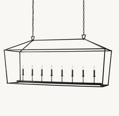19TH C. ENGLISH OPENWORK RECTANGULAR CHANDELIER 72" - Franing
