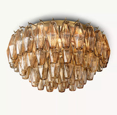 Chiaray Modern Smoke Glass Flush Mount Light Fixture 17"