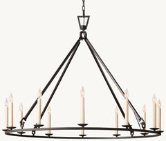 19TH C. ENGLISH OPENWORK ROUND CHANDELIER 50" - Franing