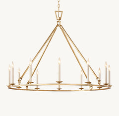 19TH C. ENGLISH OPENWORK ROUND CHANDELIER 50" - Franing