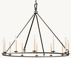 19TH C. ENGLISH OPENWORK ROUND CHANDELIER 50" - Franing
