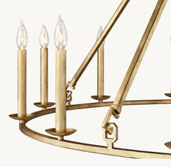 19TH C. ENGLISH OPENWORK ROUND CHANDELIER 50" - Franing