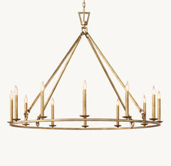19TH C. ENGLISH OPENWORK ROUND CHANDELIER 50" - Franing