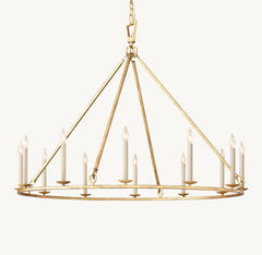 19TH C. ENGLISH OPENWORK ROUND CHANDELIER 50" - Franing