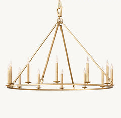 19TH C. ENGLISH OPENWORK ROUND CHANDELIER 50" - Franing