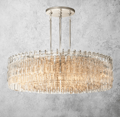 Mariogold Multi-Tier Crystal Chain Round Chandelier 48" - Franing