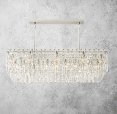 Mariogold Multi-Tier Crystal Chain Rectangular Chandelier 60" - Franing