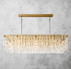 Mariogold Multi-Tier Crystal Chain Rectangular Chandelier 60" - Franing