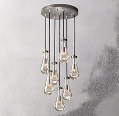 Raindrop Round Chandelier 18", Rain Chandelier - Franing